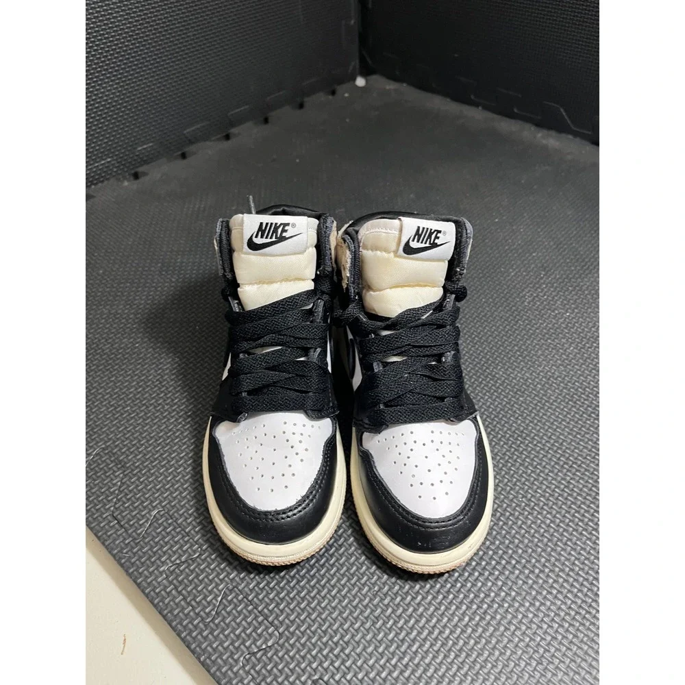 Nike Air Jordan 1 Retro High OG Kids 11C Black White Tan FD2597-021 Sneakers